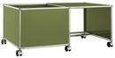 USM Haller Mobile Desk for Kids, Case left, Olive green RAL 6003