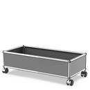 USM Haller box with castors, Mid grey RAL 7005, Soft castors for hard floor surfaces