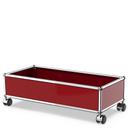 USM Haller box with castors, USM ruby red, Soft castors for hard floor surfaces