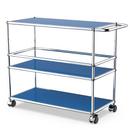 USM Haller Bar Trolley Type III, Gentian blue RAL 5010, Soft castors for hard floor surfaces