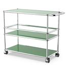 USM Haller Bar Trolley Type III, USM green, Soft castors for hard floor surfaces