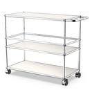 USM Haller Bar Trolley Type III, Pure white RAL 9010, Hard castors for carpets