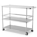 USM Haller Bar Trolley Type III, USM matte silver, Soft castors for hard floor surfaces