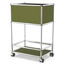 USM Haller Bar Sideboard Type II, Olive green RAL 6003, Soft castors for hard floor surfaces