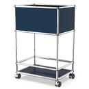 USM Haller Bar Sideboard Type II, Steel blue RAL 5011, Hard castors for carpets