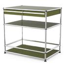 USM Haller bar sideboard with drawers, Olive green RAL 6003