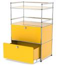 USM Haller bar highboard, Golden yellow RAL 1004, With drop-down door and extension door (incl. metal box insert)