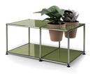 USM Haller Plant World Side Table, Olive green RAL 6003, Terracotta