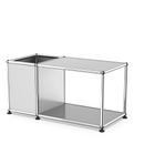 USM Haller side table with storage, USM matte silver, 35 cm