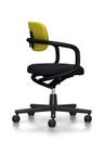 Allstar Office Swivel Chair, Deep black, Hopsak, Yellow / pastel green