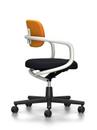 Allstar Office Swivel Chair, White, Hopsak, Yellow / poppy red