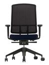 AM Chair, Black, Dark blue/brown, With 2D armrests, Aluminium powder-coated deep black