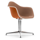 Eames Plastic Armchair RE DAL, Rusty orange, With full upholstery, Cognac / ivory