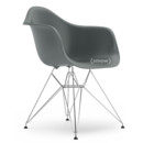 Eames Plastic Armchair RE DAR, Granite grey, Without upholstery, Without upholstery, Standard version - 43 cm, Chrome-plated