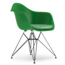 Eames Plastic Armchair RE DAR, Green, With seat upholstery, Green / ivory, Standard version - 43 cm, Coated basic dark