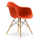 Eames Plastic Armchair RE DAW, Red (poppy red), Without upholstery, Without upholstery, Standard version - 43 cm, Ash honey tone