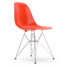 Eames Plastic Side Chair RE DSR, Red (poppy red), Without upholstery, Without upholstery, Standard version - 43 cm, Chrome-plated