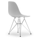 Eames Plastic Side Chair RE DSR, Cotton white, Without upholstery, Without upholstery, Standard version - 43 cm, Chrome-plated