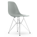 Eames Plastic Side Chair RE DSR, Light grey, Without upholstery, Without upholstery, Standard version - 43 cm, Chrome-plated