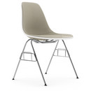 Eames Plastic Side Chair RE DSS, Pebble, With full upholstery, Warm grey / ivory, Without linking element (DSS-N)