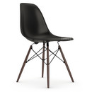 Eames Plastic Side Chair RE DSW, Deep black, Without upholstery, Without upholstery, Standard version - 43 cm, Dark maple