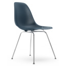 Eames Plastic Side Chair RE DSX, Sea blue, Without upholstery, Without upholstery, Standard version - 43 cm, Chrome-plated