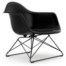 Eames Plastic Armchair RE LAR, Deep black, Seat upholstery nero, Coated basic dark