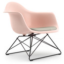 Eames Plastic Armchair RE LAR, Pale rose, Seat upholstery warm grey / ivory, Coated basic dark