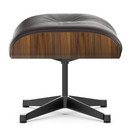 Lounge Chair Ottoman, Walnut with black pigmentation, Leather Premium F chocolate, Aluminium polished, sides black