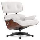 Lounge Chair, Santos Palisander, Leather Premium F snow, 89 cm, Aluminium polished, sides black