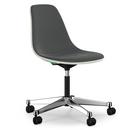 Eames Plastic Side Chair RE PSCC, Classic green, With full upholstery, Dark grey