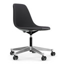 Eames Plastic Side Chair RE PSCC, Granite grey RE, With full upholstery, Dark grey