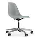 Eames Plastic Side Chair RE PSCC, Light grey RE, With seat upholstery, Ice blue / ivory