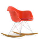 RAR with Upholstery, Red (poppy red), With seat upholstery, Coral / poppy red , Without border welting, Chrome/yellowish maple