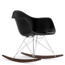 Eames Plastic Armchair RE RAR, Deep black, Chrome-plated, Dark maple