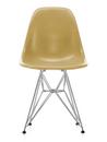 Eames Fiberglass Chair DSR, Eames ochre light, Polished chrome