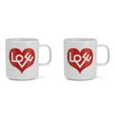 Girard Coffee Mugs, Love Heart, red, Set of 2