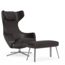 Grand Repos, Chair Grand Repos & Panchina, Leather Premium F chocolate, 41 cm, Polished