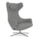 Grand Repos, Chair Grand Repos, Fabric Cosy 2 Pebble Grey, 41 cm, Polished