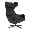 Grand Repos, Chair Grand Repos, Leather Premiun nero, 46 cm, Basic dark