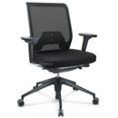 ID Mesh, FlowMotion-without tilt mechanism, without seat depth adjustment, With 2D armrests, 5 star foot , basic dark plastic, Basic dark, Plano seat cover, diamond mesh back, Nero, Soft castors for hard floor surfaces