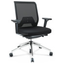 ID Mesh, FlowMotion-with tilt mechanism, with seat depth adjustment, With 3D-armrests, 5 star foot, polished aluminium, Basic dark, Plano seat cover, diamond mesh back, Nero, Hard castors for carpets