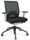 ID Mesh, FlowMotion-with tilt mechanism, with seat depth adjustment, With 3D-armrests, 5 star foot , basic dark plastic, Soft grey, Plano seat cover, diamond mesh back, Nero