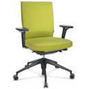 ID Soft, FlowMotion-with tilt mechanism, with seat depth adjustment, With 3D-armrests, 5 star foot , basic dark plastic, Basic dark, Silk mesh seat and back, Avocado, Soft castors for hard floor surfaces