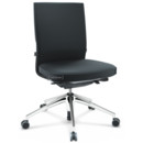 ID Soft, FlowMotion-without tilt mechanism, without seat depth adjustment, Without armrests, 5 star foot, polished aluminium, Basic dark, Silk mesh seat and back, Nero, Soft castors for hard floor surfaces