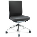 ID Soft, FlowMotion-with tilt mechanism, with seat depth adjustment, Without armrests, 5 star foot, polished aluminium, Soft grey, Silk mesh seat and back, Asphalt, Soft castors for hard floor surfaces