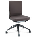 ID Soft, FlowMotion-without tilt mechanism, without seat depth adjustment, Without armrests, 5 star foot , basic dark plastic, Soft grey, Silk mesh seat and back, Brown, Hard castors for carpets