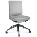 ID Soft, FlowMotion-with tilt mechanism, with seat depth adjustment, Without armrests, 5 star foot , basic dark plastic, Soft grey, Silk mesh seat and back, Soft grey, Hard castors for carpets