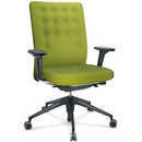 ID Trim, With lumbar support, FlowMotion-with tilt mechanism, with seat depth adjustment, With 2D armrests, 5 star foot , basic dark plastic, Seat and back Plano, Avocado, Soft castors for hard floor surfaces