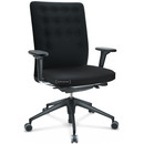 ID Trim, With lumbar support, FlowMotion-with tilt mechanism, with seat depth adjustment, With 2D armrests, 5 star foot , basic dark plastic, Seat and back Plano, Nero, Hard castors for carpets